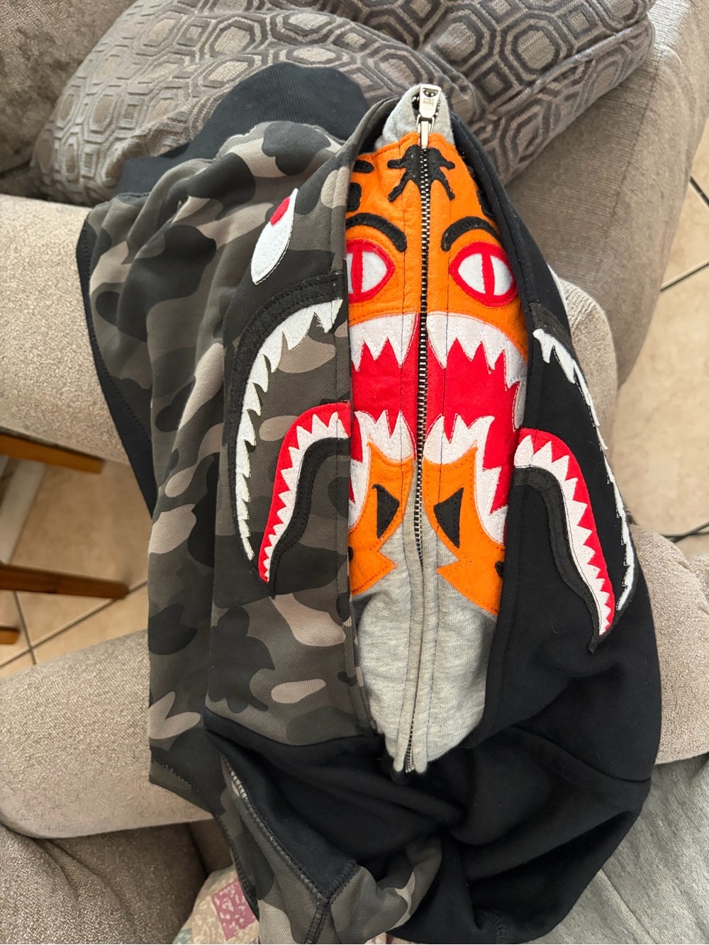 BAPE City Camo Half Shark Full Zip Hoodie(funther militia edition)